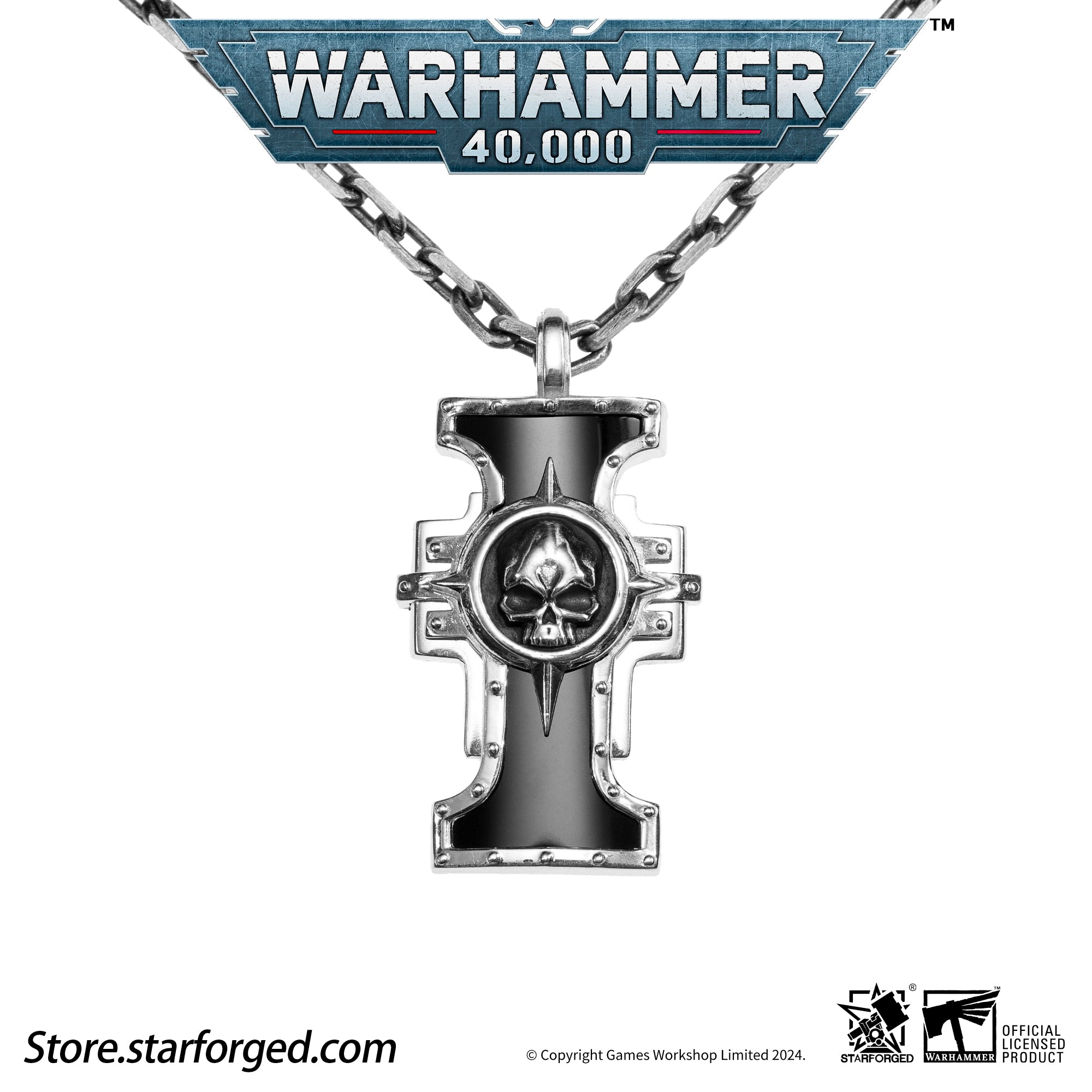 Warhammer 40K Inquisition Seal of the Holy Ordos Silver Pendant by Starforged